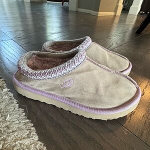 UGG Tan and Pink Slippers